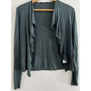 BOSS Hugo Silk Cashmere Blend Cardigan Green Solid Knit Women Size M